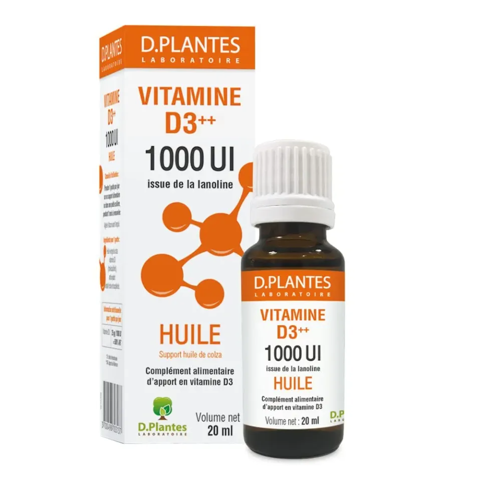 D.Plantes Vitamine D3 1000 UI complément alimentaire 20 ml lanoline