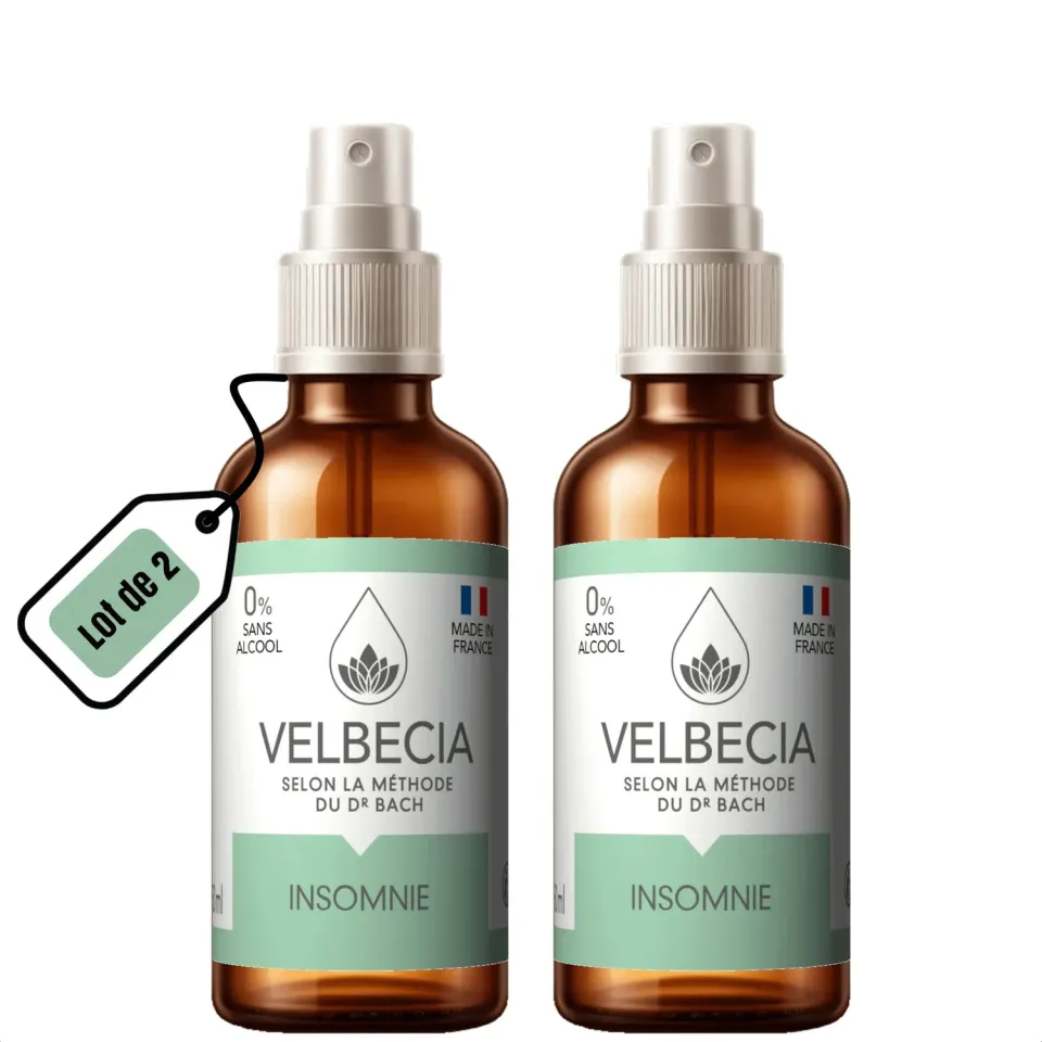 Velbecia Insomnie élixir fleurs sans alcool 2x50 ml