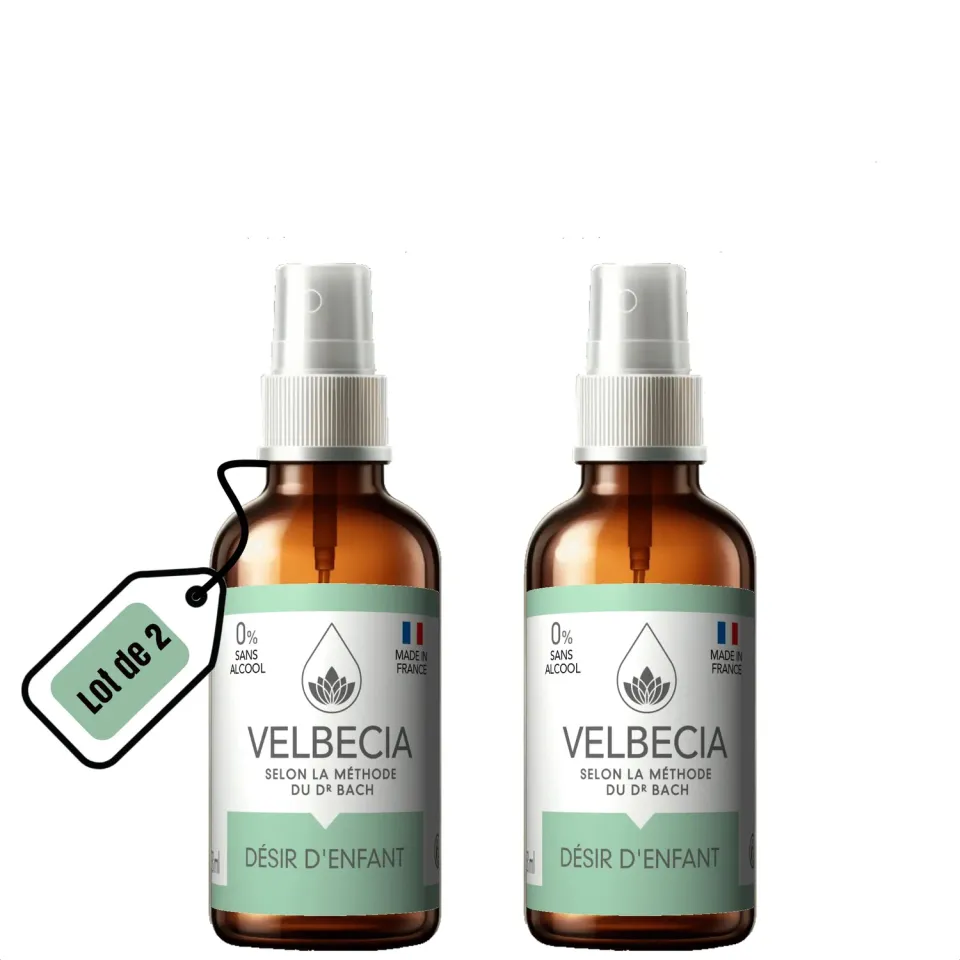 Velbecia Tomber enceinte élixir floral sans alcool 2x30 ml