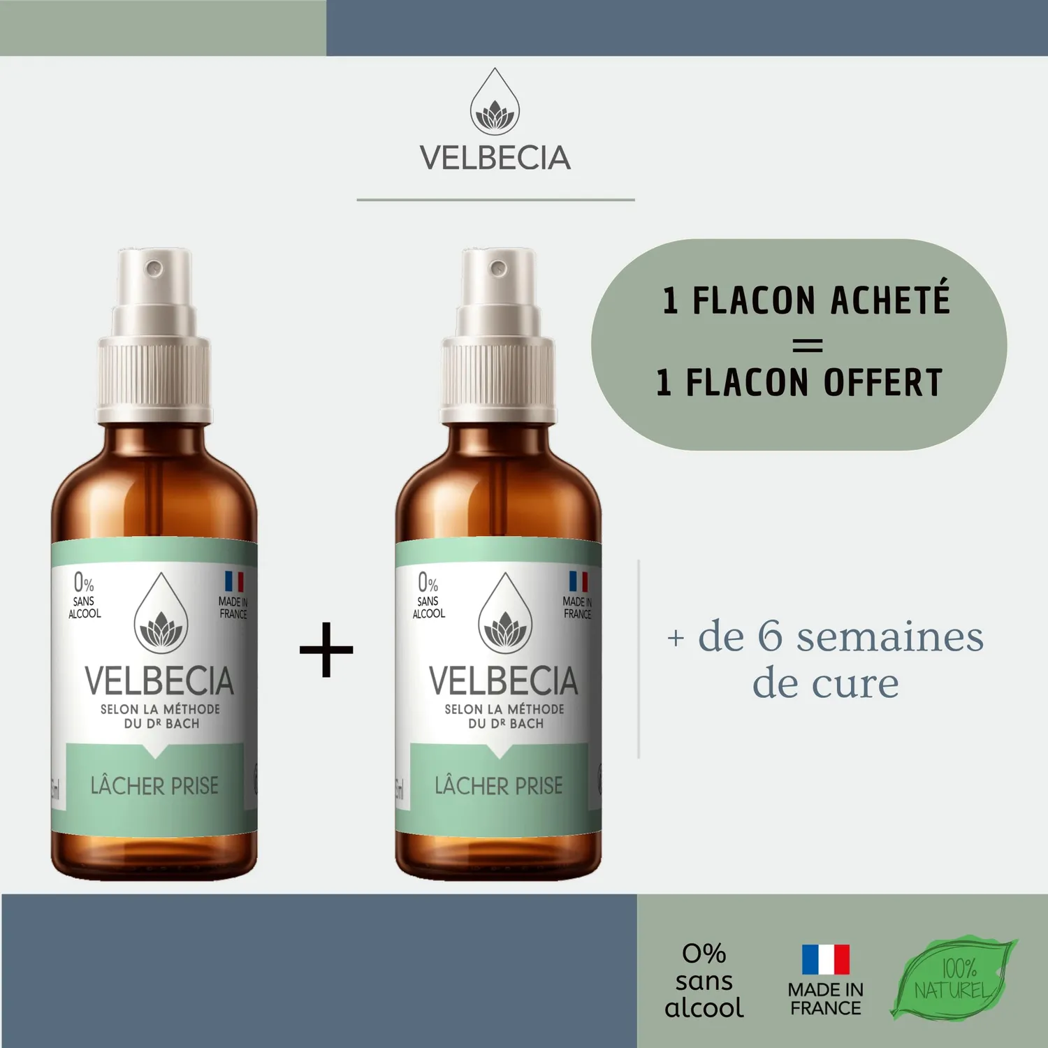 Velbecia Lâcher prise spray fleurs de Bach 30ml +1 offert sans alcool