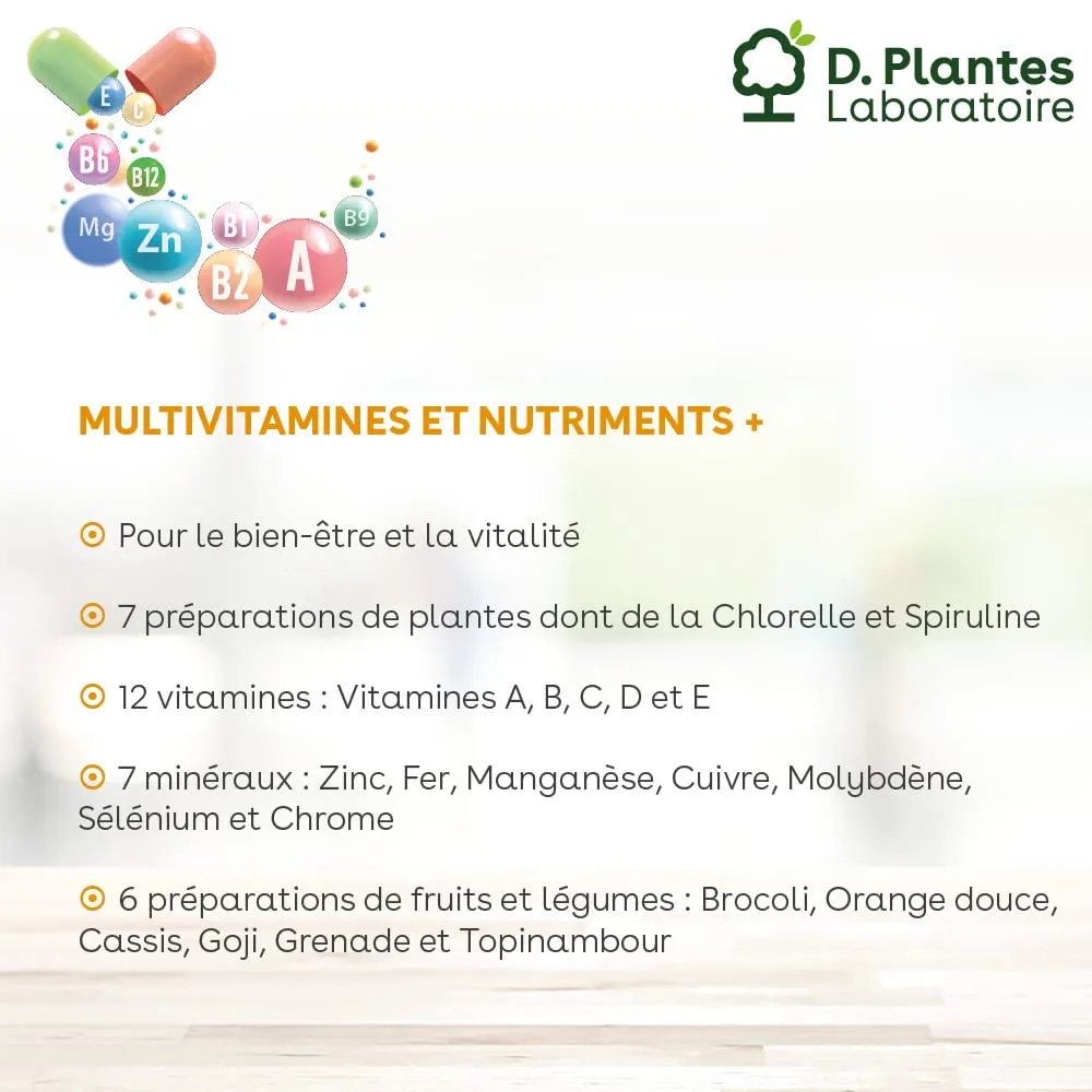 D.Plantes Multivitamines Nutriments+ 60 comprimés tonus