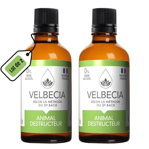 Velbecia Animal destructeur élixir fleurs 50ml sans alcool calme