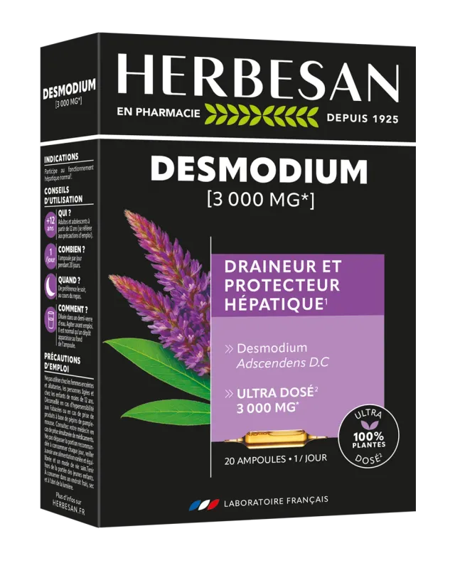 Herbesan Desmodium gélules foie 3000 mg