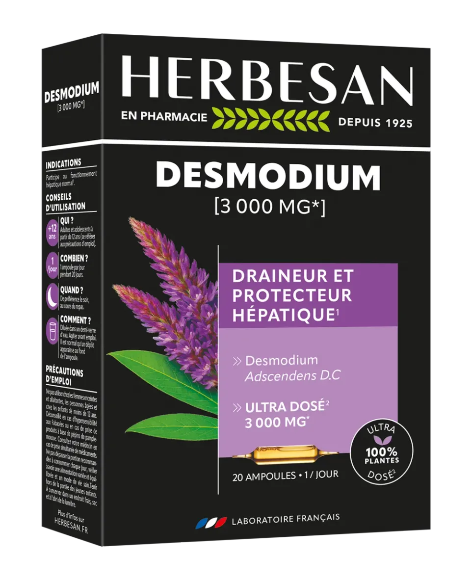 Herbesan Desmodium gélules foie 3000 mg