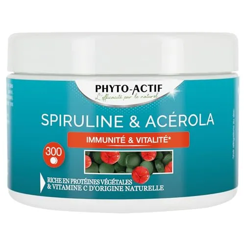 Phyto-Actif Spiruline Acérola comprimés immunité 300