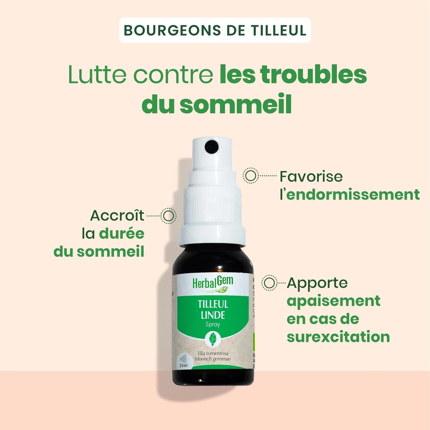 Herbalgem Tilleul spray bourgeon bio sommeil