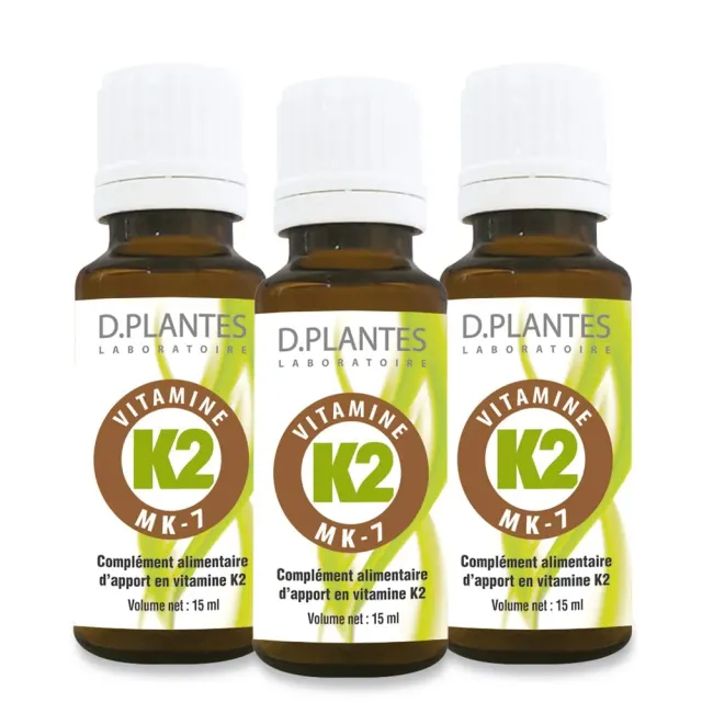 D.Plantes K2 MK7 gouttes vegan Pack 3 x 15 ml