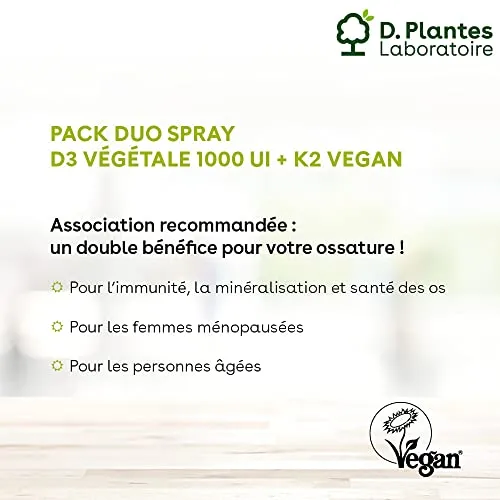 D.Plantes Vitamine D3 K2 Pack Duo spray 2x20ml végan