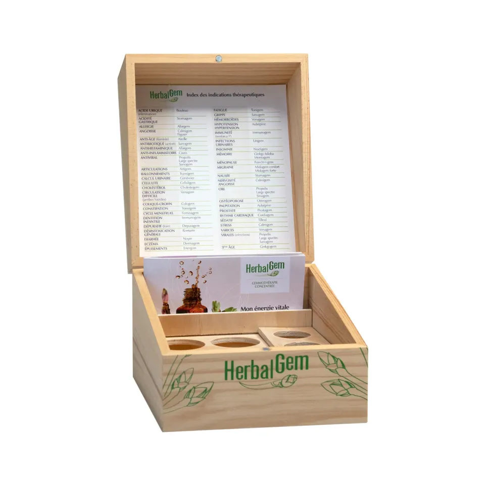 Herbalgem Gemmothèque boîte rangement bois bourgeons