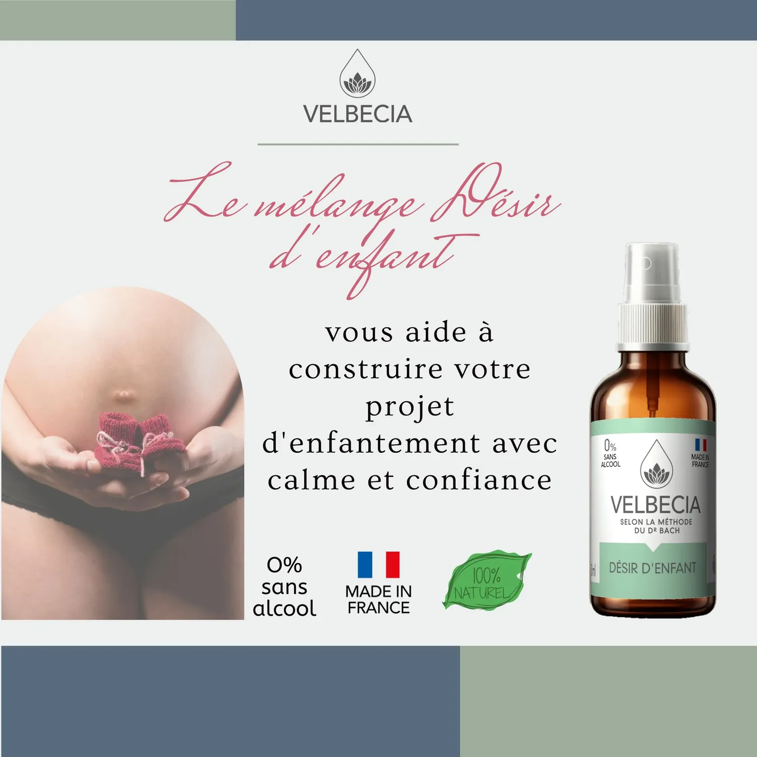 Velbecia Tomber enceinte élixir floral sans alcool 50ml+offert