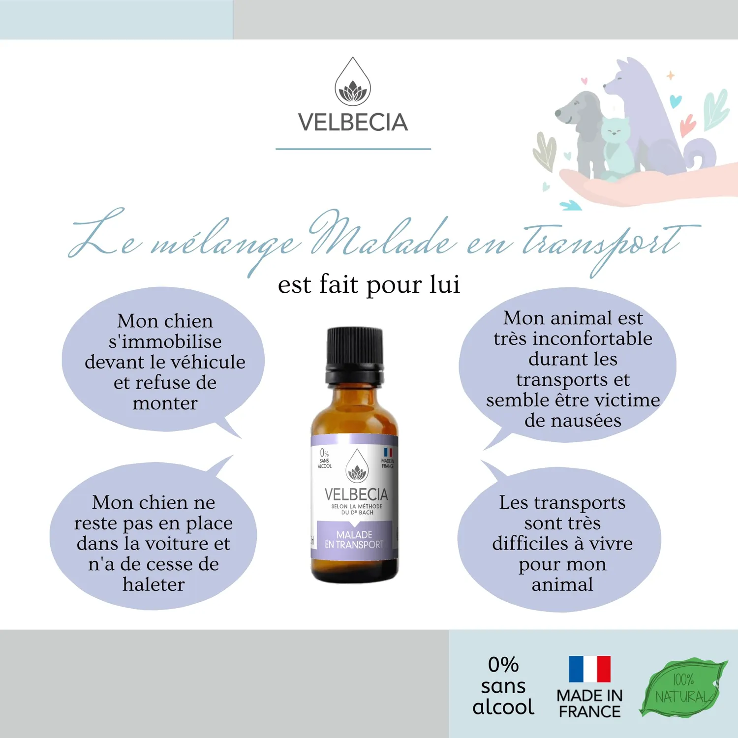 Velbecia Animal Malade en voiture élixir sans alcool 2x50 ml