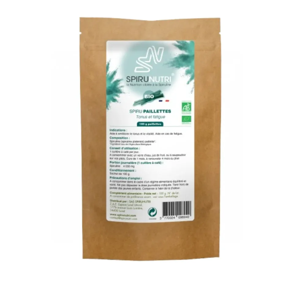 Spirunutri Spiru Paillette complément 1 mois pure