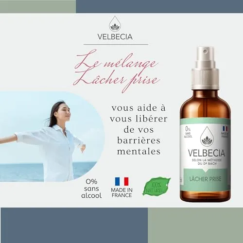 Velbecia Lâcher prise spray fleurs de Bach 30ml +1 offert sans alcool