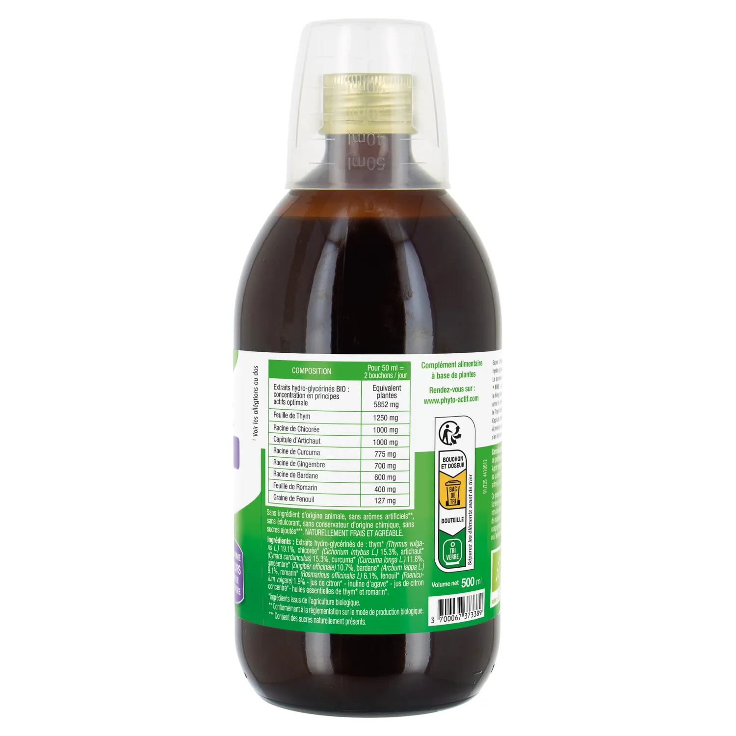 Phyto-Actif Cocktail Super Détox solution 500ml bio 5 émonctoires