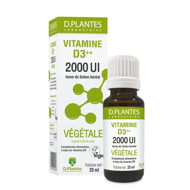D.Plantes Vitamine D3 2000 UI gouttes 20 ml vegan