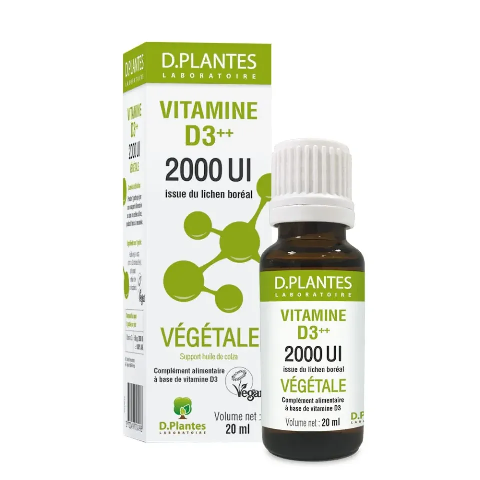 D.Plantes Vitamine D3 2000 UI gouttes 20 ml vegan