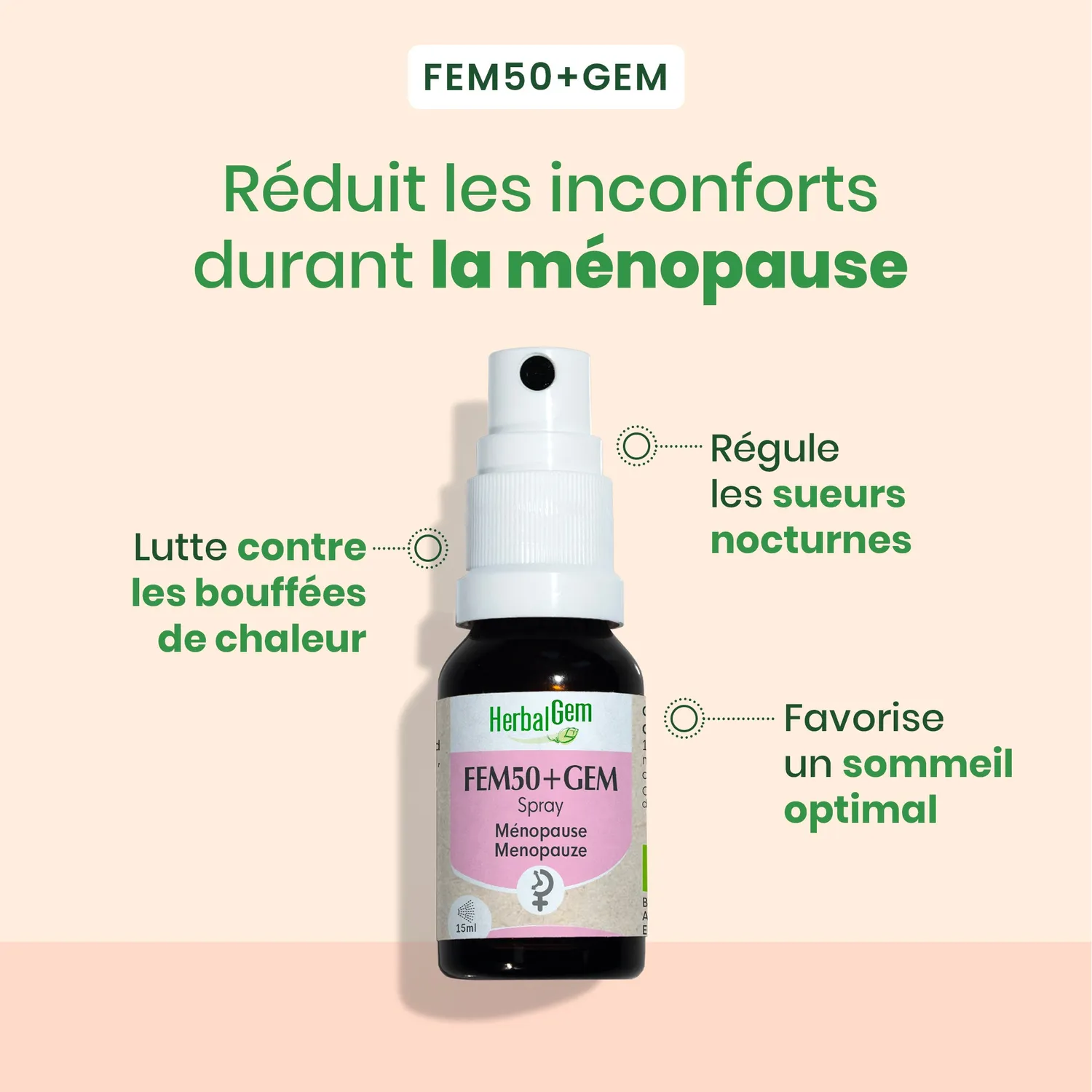 HERBALGEM FEM50+ spray femme 50 ans bio bourgeons