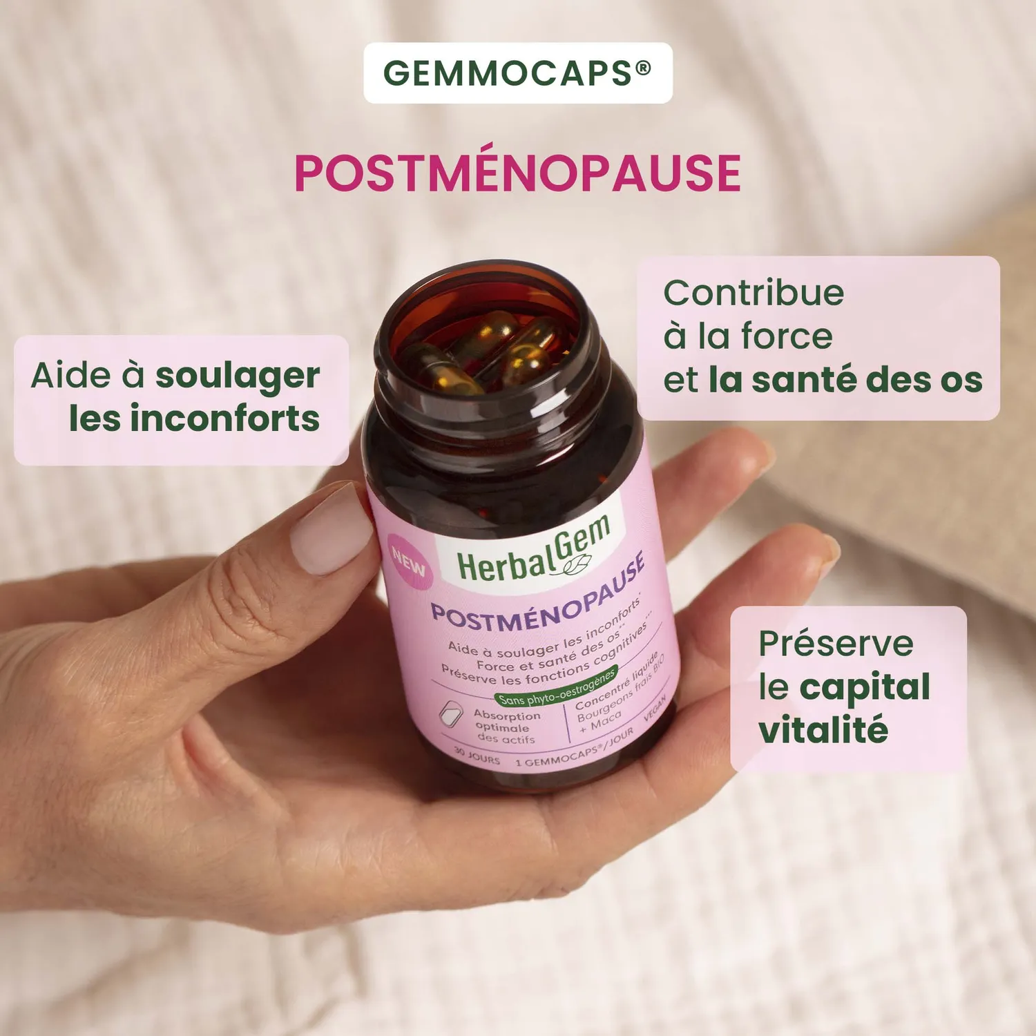 Herbalgem GemmoCaps Postménopause gélules vitality
