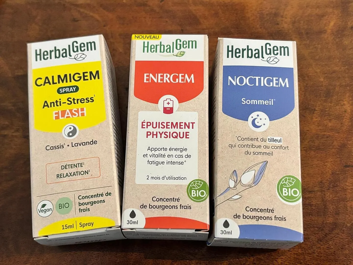 Herbalgem Pack Jour Nuit Energem Calmigem Noctigem 3 flacons
