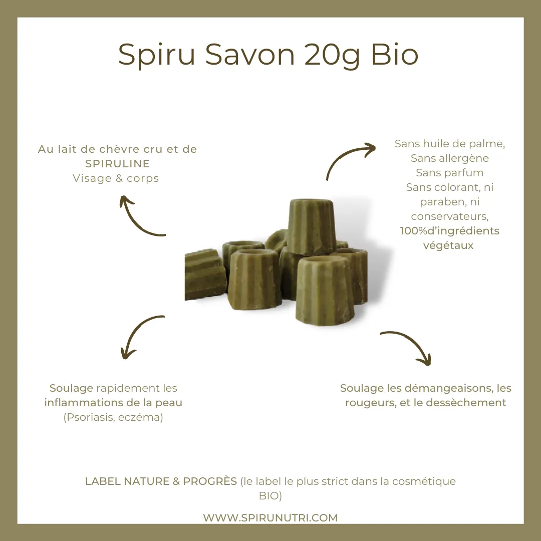 Spirunutri Spiru Savon Cannelé savon bio spiruline 20 g