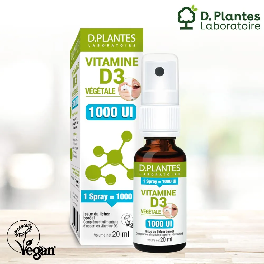 D.Plantes Vitamine D3 1000 UI Spray Vegan 20ml Immunité