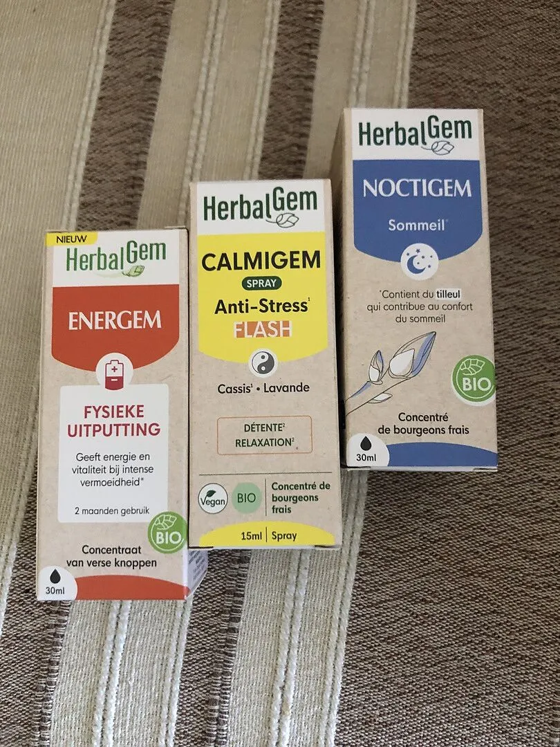 Herbalgem Pack Jour Nuit Energem Calmigem Noctigem 3 flacons