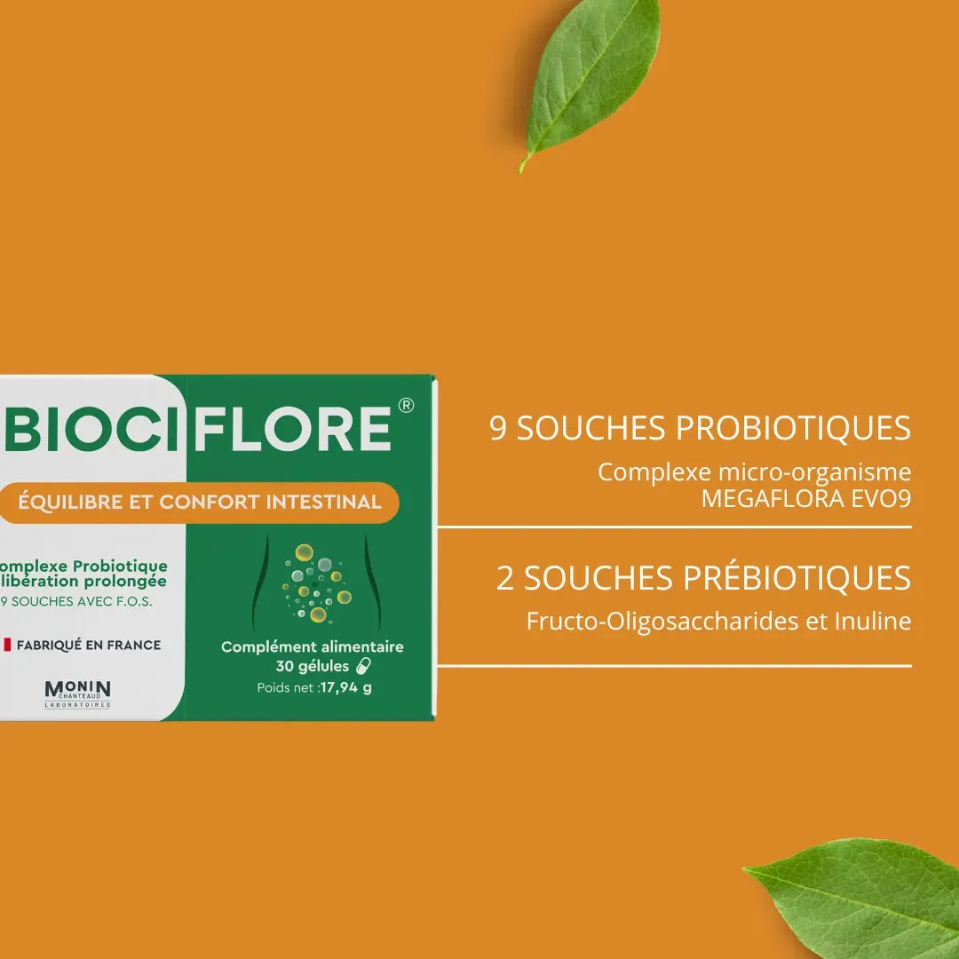 Monin Chanteaud Biociflore gélules probiotiques confort intestinal