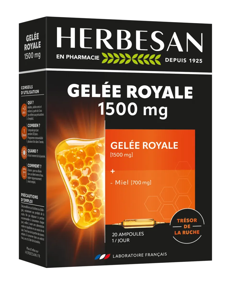 Herbesan Gelée Royale 1500 mg vitalité miel