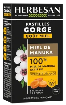 Herbesan Miel de Manuka IAA10+ pastilles gorge
