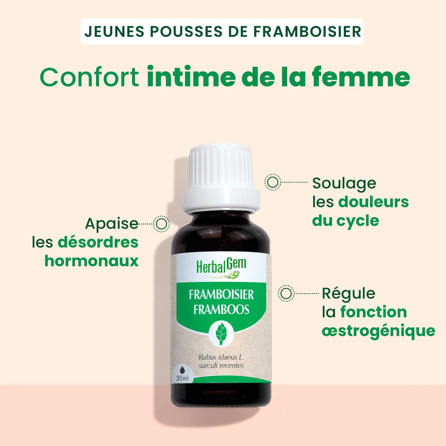 Herbalgem Framboisier bourgeon bio confort féminin