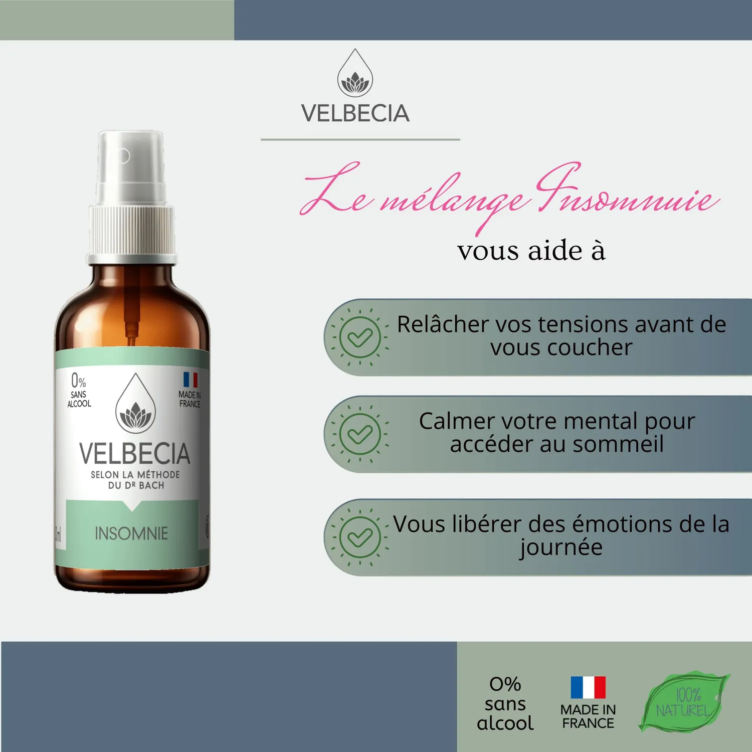 Velbecia Insomnie élixir fleurs 30 ml sans alcool