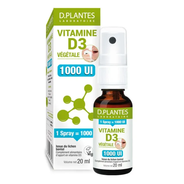 D.Plantes Vitamine D3 1000 UI Spray Vegan 20ml Immunité