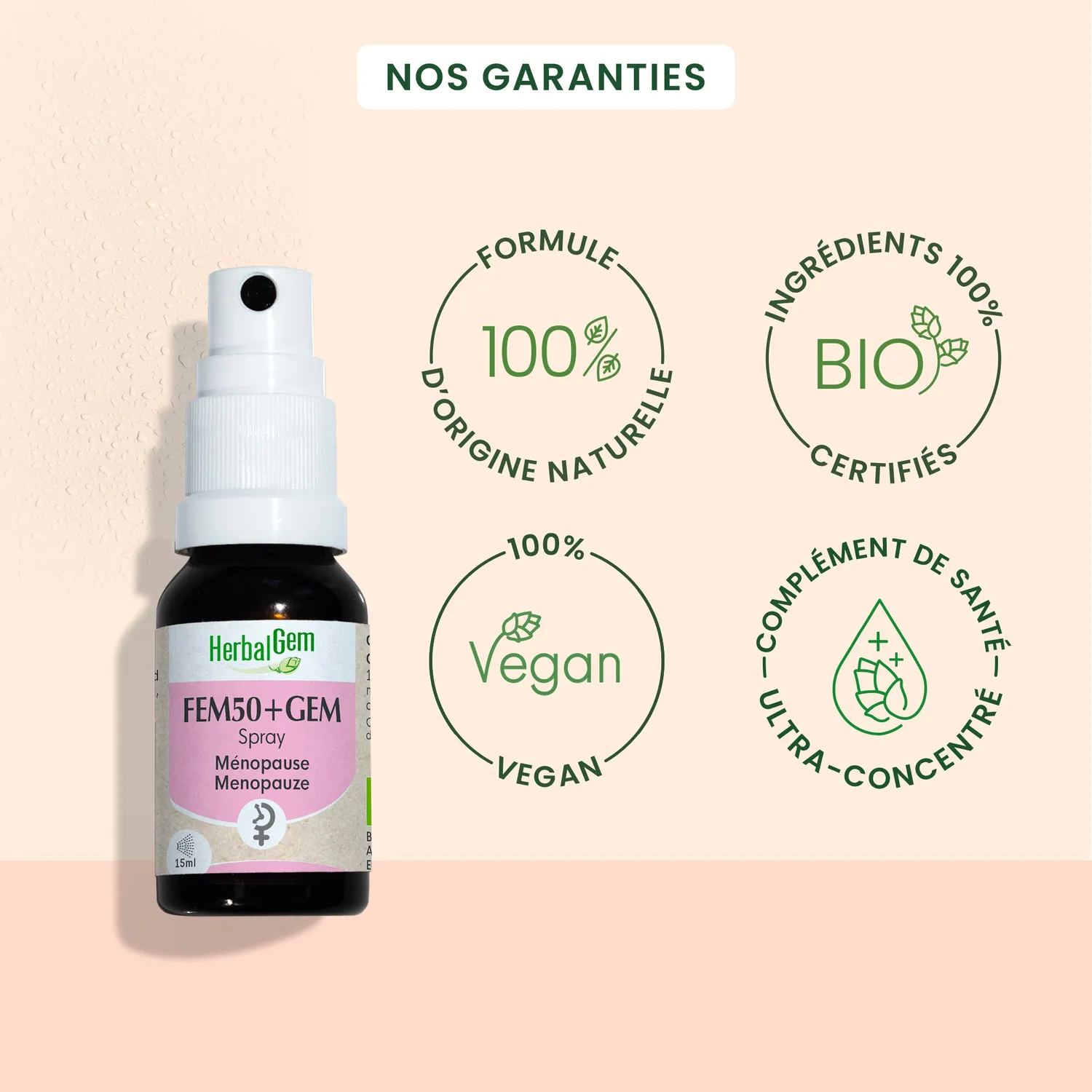 HERBALGEM FEM50+ spray femme 50 ans bio bourgeons