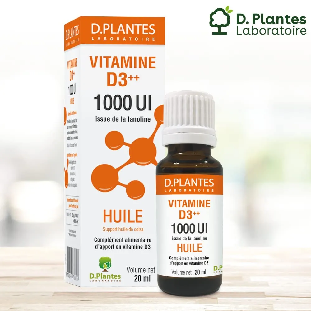 D.Plantes Vitamine D3 1000 UI complément alimentaire 20 ml lanoline