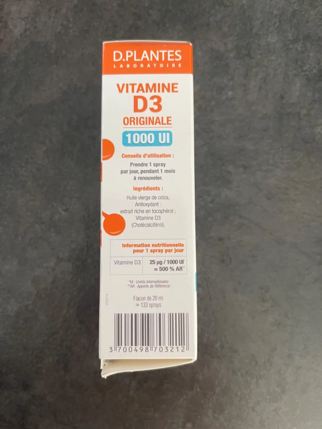 D.Plantes Vitamine D3 Originale 1000 UI spray 20 ml immunite