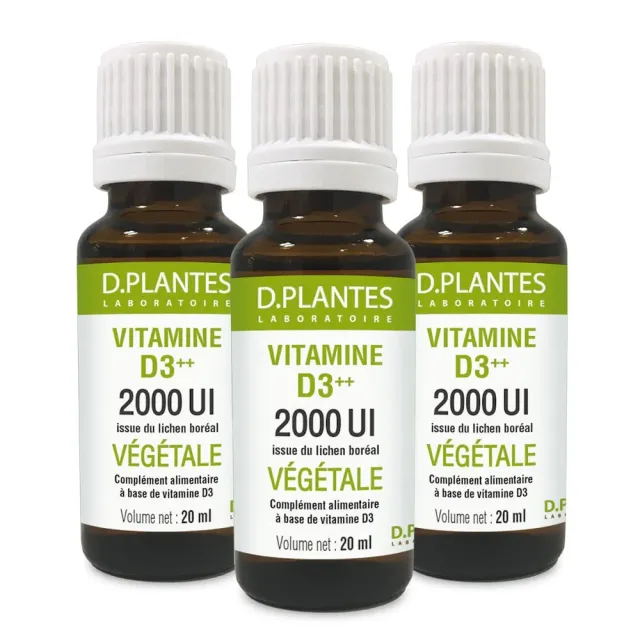 D.Plantes D3 2000 UI gouttes vegan 3 x 20 ml