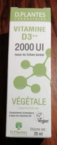 D.Plantes Vitamine D3 2000 UI gouttes 20 ml vegan
