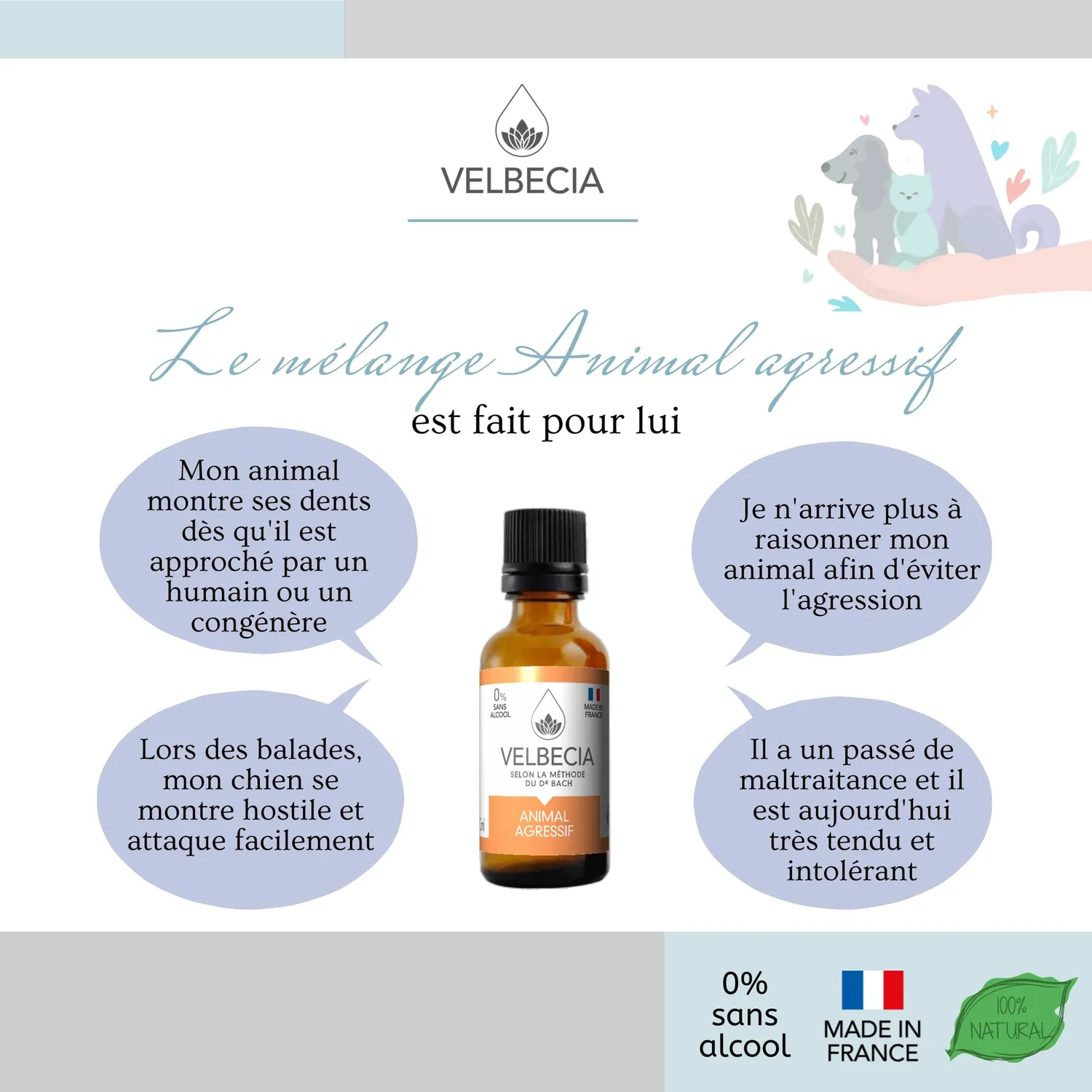 Velbecia Animal agressif élixir 2x30ml sans alcool