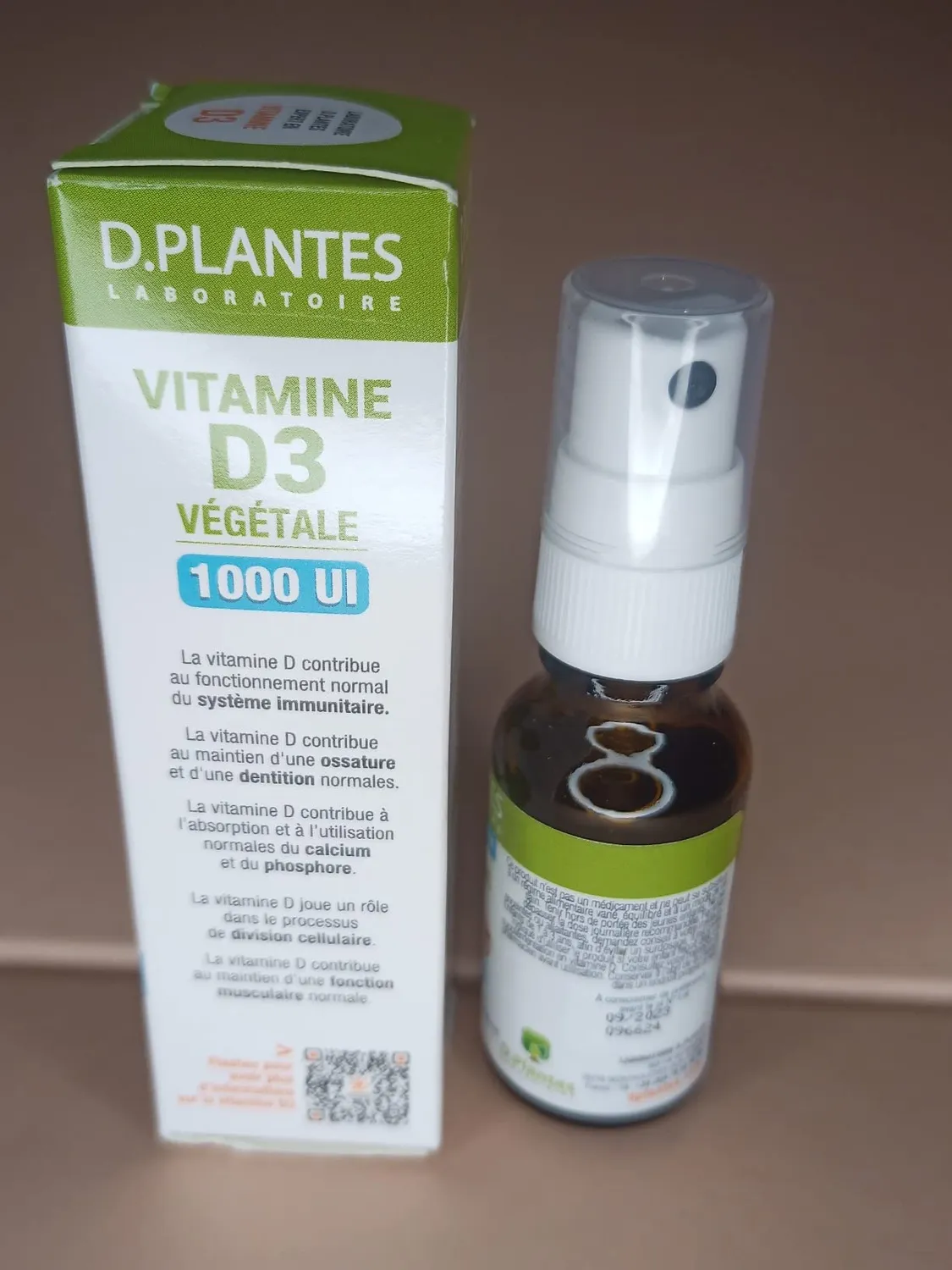D.Plantes Vitamine D3 1000 UI Spray Vegan 20ml Immunité