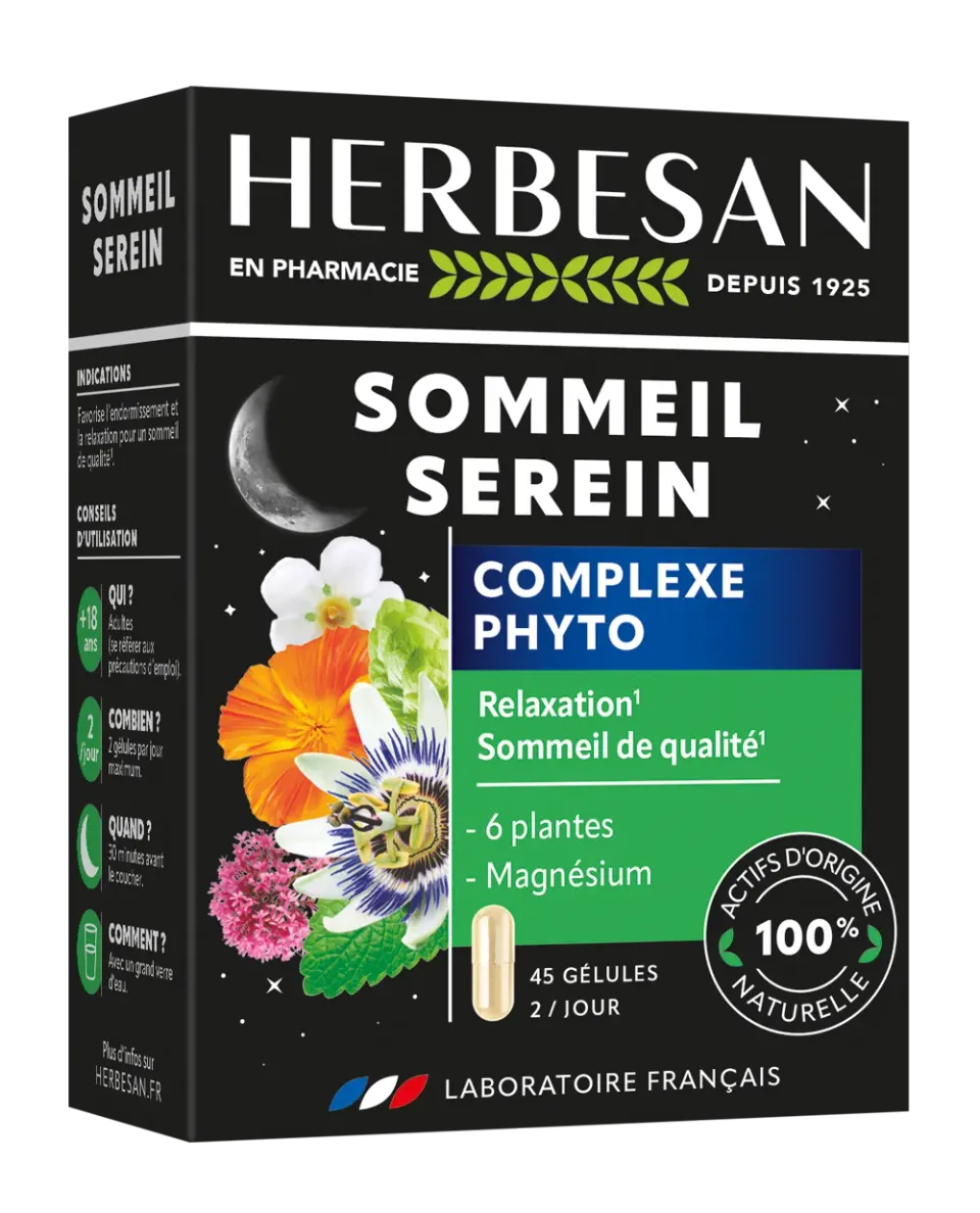 Herbesan Sommeil Serein complément 6 plantes magnésium