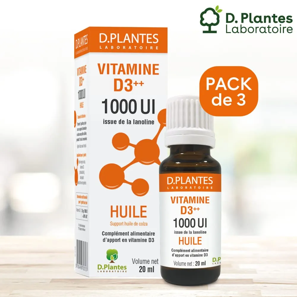D.Plantes Vitamine D3 1000 UI gouttes 3 x 20 ml immunité
