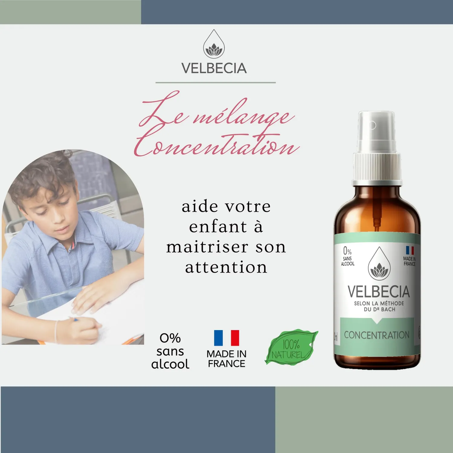 Velbecia Concentration Enfant Ado élixir 2x50 ml