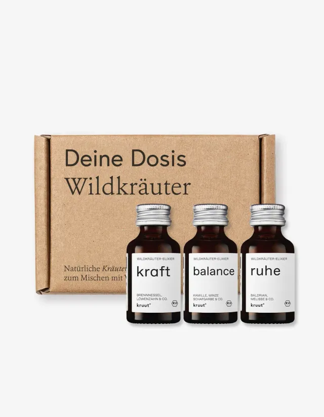 kruut Die Kleinen coffret oxymel 3x15ml Kraft Ruhe Balance bio