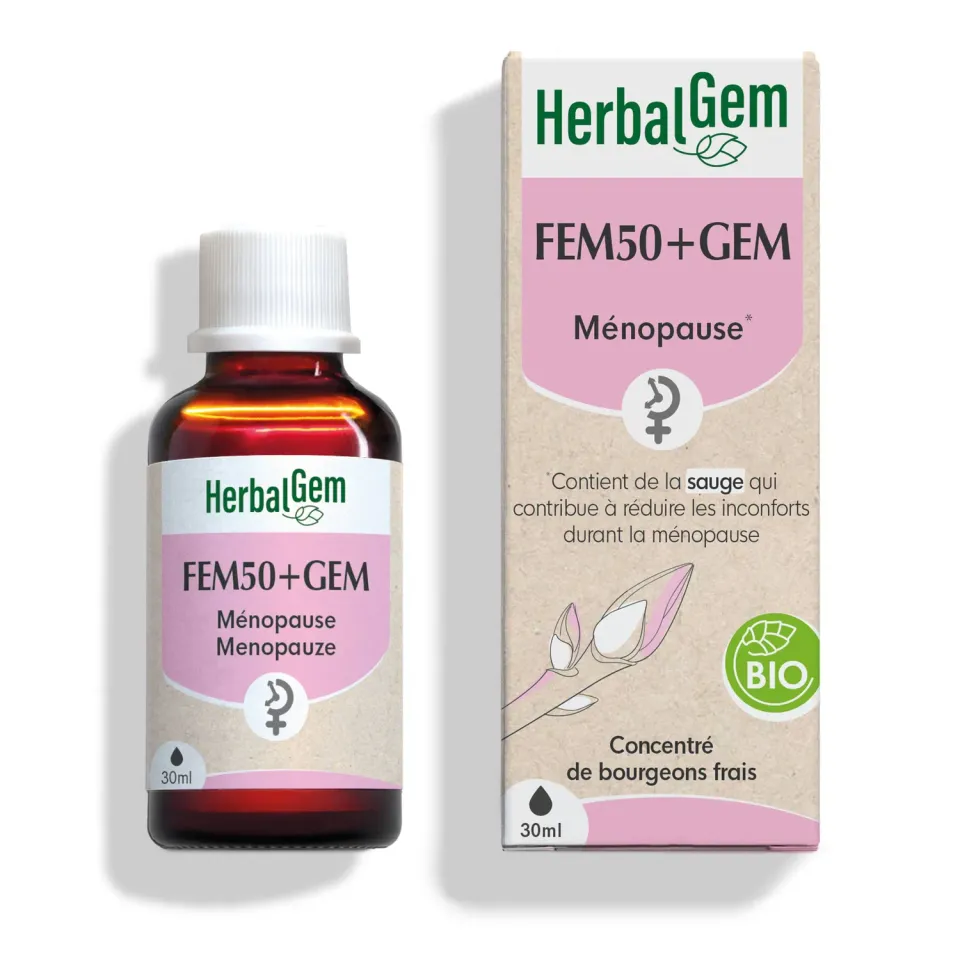 Herbalgem Fem50+ complexe bourgeons bio flacon