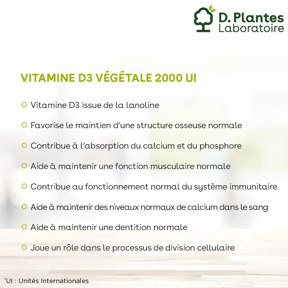 D.Plantes D3 2000 UI gouttes vegan 3 x 20 ml