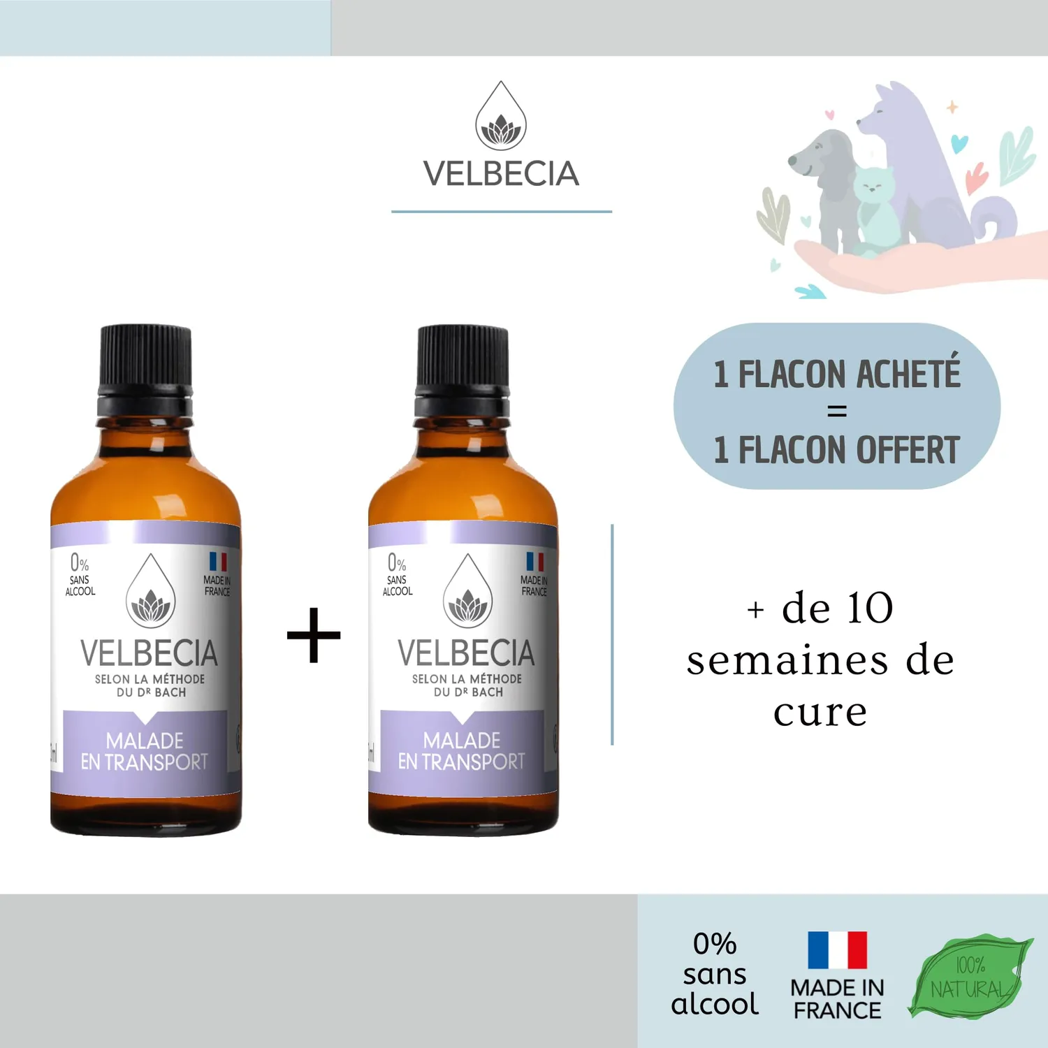 Velbecia Animal Malade en voiture élixir sans alcool 2x50 ml