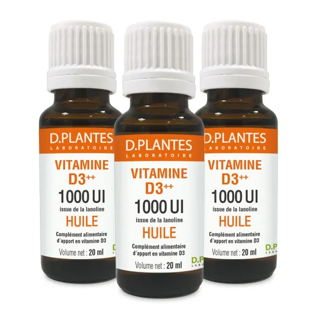 D.Plantes Vitamine D3 1000 UI gouttes 3 x 20 ml immunité