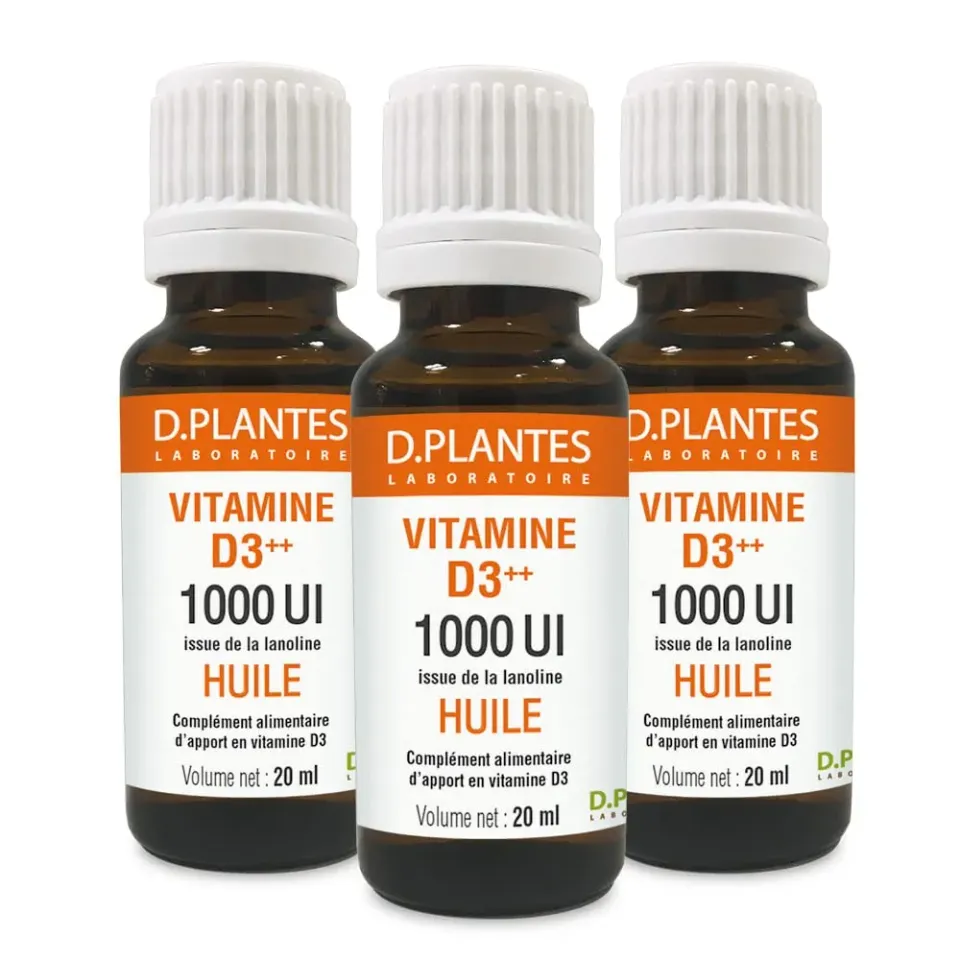 D.Plantes Vitamine D3 1000 UI gouttes 3 x 20 ml immunité
