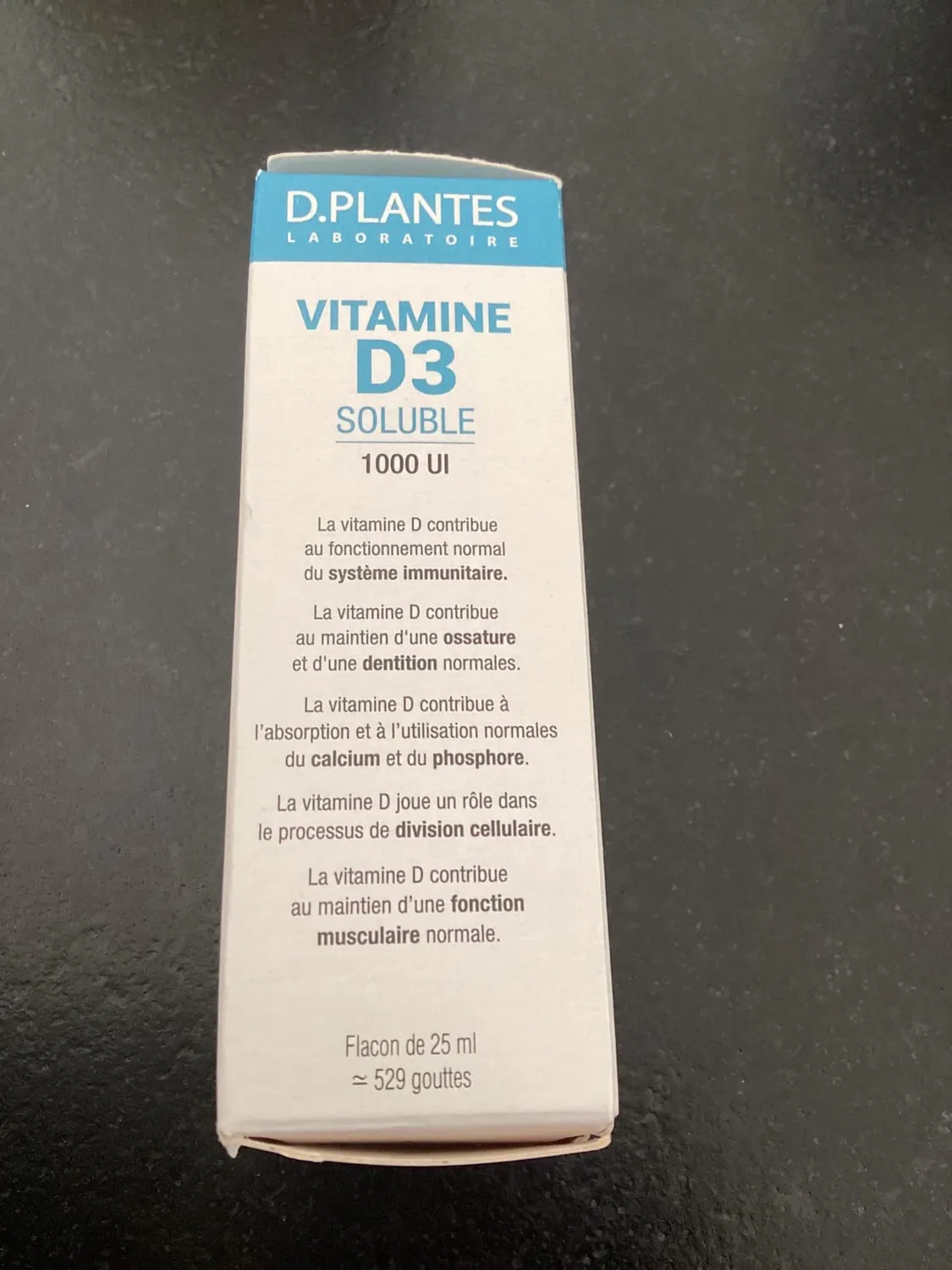 D.Plantes Vitamine D3 1000 UI complément alimentaire soluble 25 ml