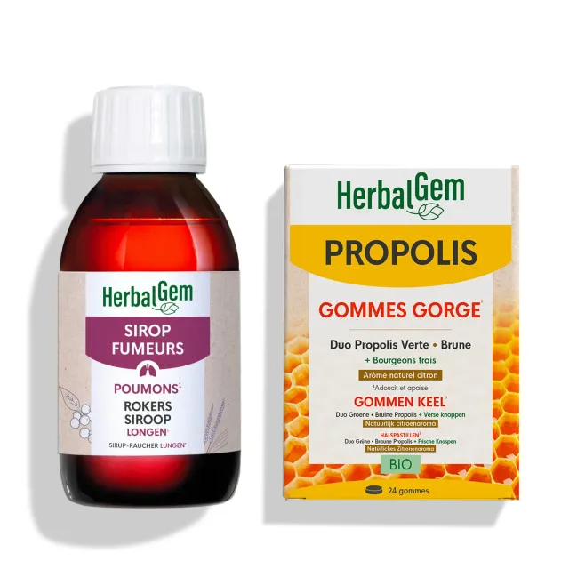 Herbalgem Duo Sirop Fumeurs Gommes Propolis Bio Gorge